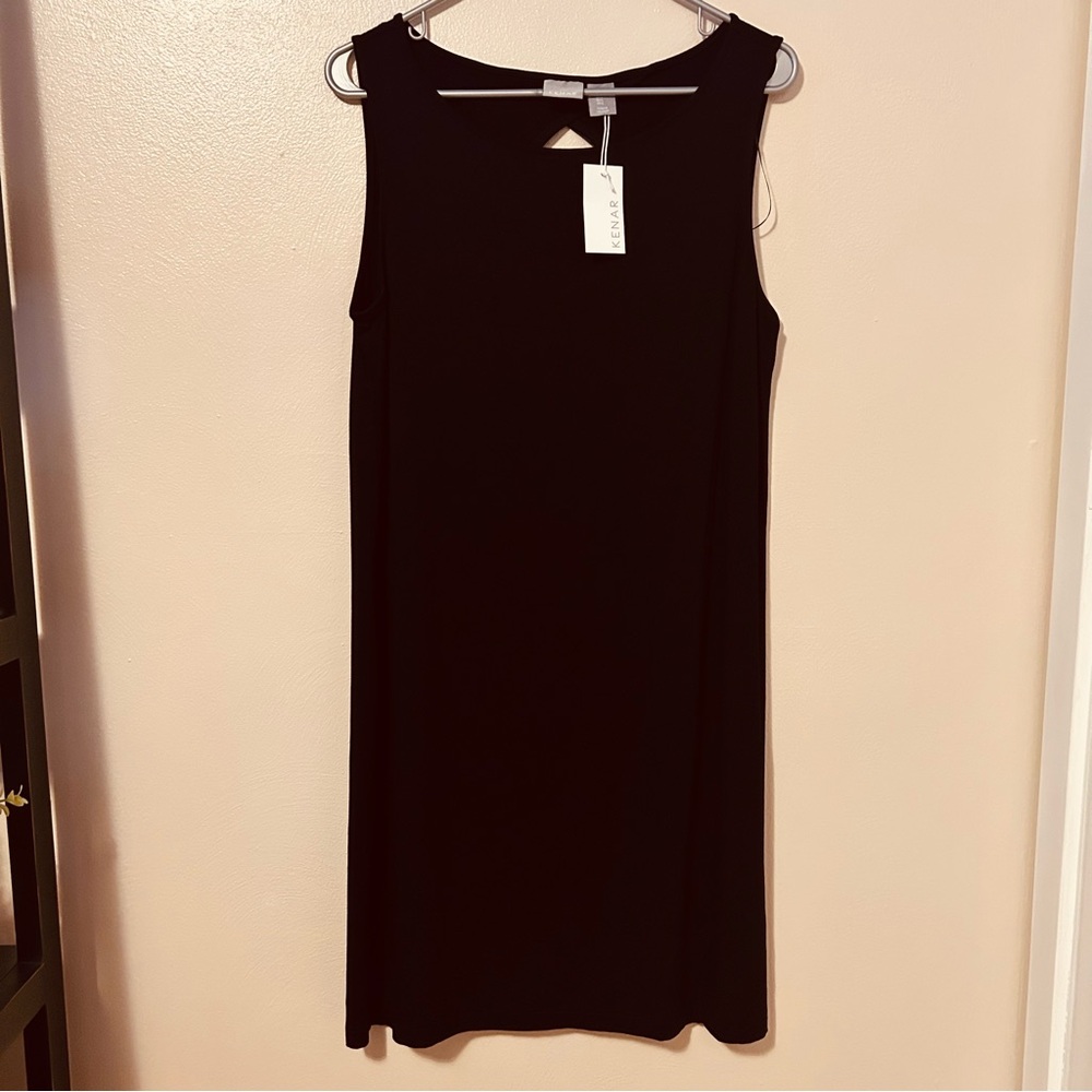 NWT Kenar Elegant Black Sleeveless Midi Dress